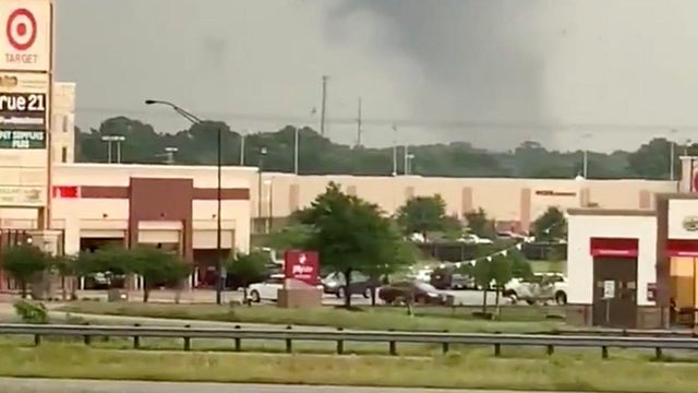 A tornado is seen in Bryan, Texas 