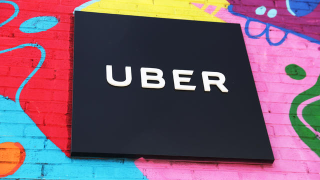 Uber sign is seen on the outside of their Greenlight Hub in the Brooklyn borough of New York 