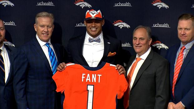 Broncos First Round Draft Pick Noah Fant At Team HQ 