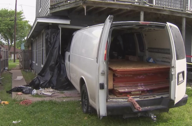 A van crashed into a South Dallas home 
