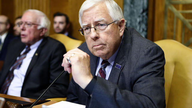 Chairman of the Senate Budget Committee Enzi waits for order to be restored during markup of the FY2018 Budget reconciliation legislation on Capitol Hill in Washington 