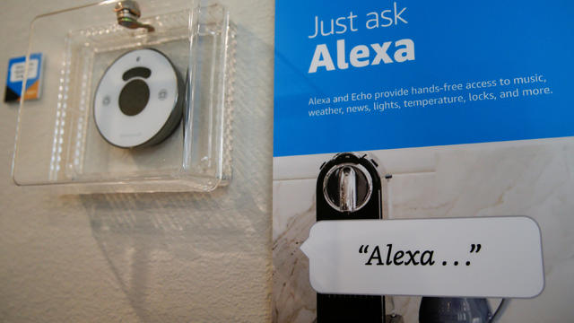 Prompts on how to use Amazon's Alexa personal assistant are seen in an Amazon ‘experience center’ in Vallejo 