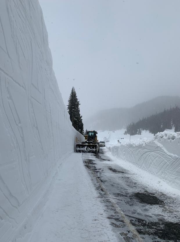 RMNP Snowplow operator above Milner Pass on May 9, 2019 Courtesy Rocky Mountain National Park 