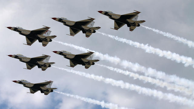 U.S. Air Force Thunderbirds Rehearse For Weekend Air Show 