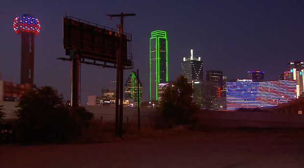 Downtown Dallas on Memorial Day night