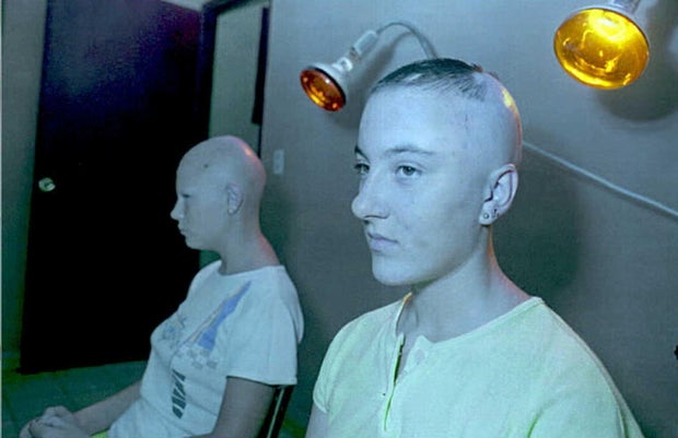 Oxana Gaibon(R),17,and Alla Kozimierka,15,both vic