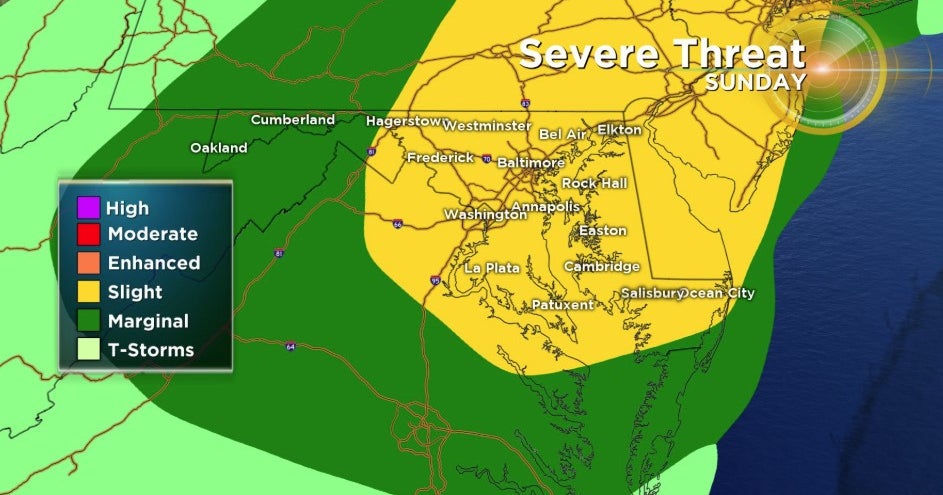 Maryland Weather Chance For Severe Storms Sunday CBS Baltimore