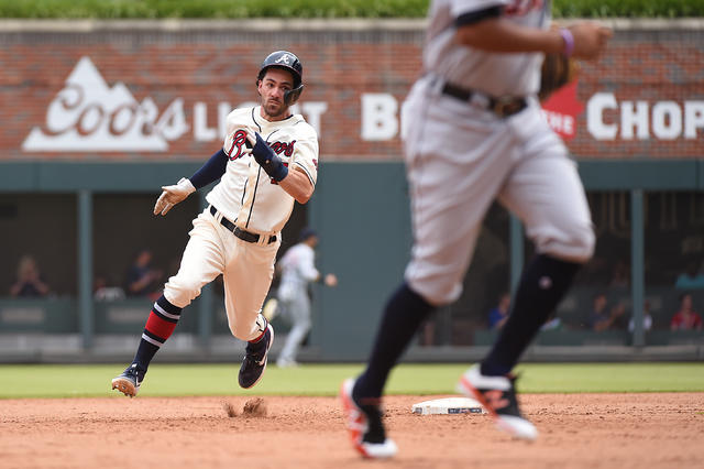 Atlanta Braves mascot Blooper (00) during a Major League Spring Training  game against the Boston Red