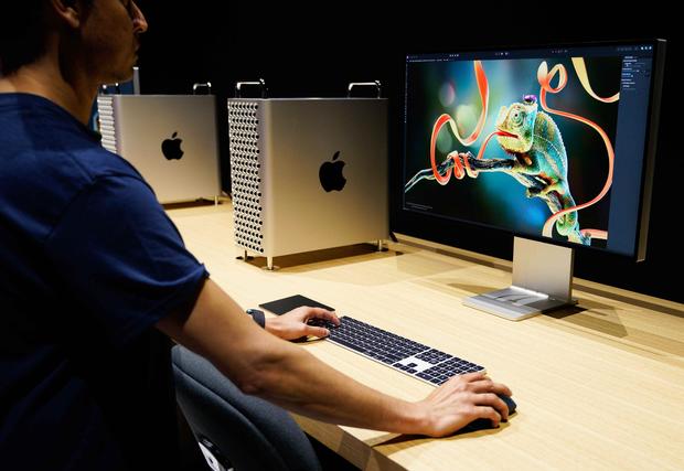 The new Mac Pro computer and display are displayed during Apple's annual Worldwide Developers Conference in San Jose 
