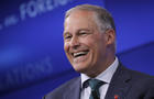 Presidential Candidate Jay Inslee Delivers Climate Change Speech In New York City 
