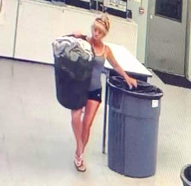 woman steals laundry 