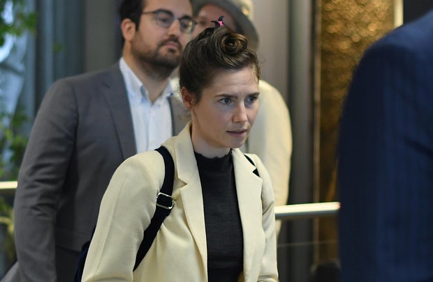 Amanda Knox arrives at Milan Linate airport