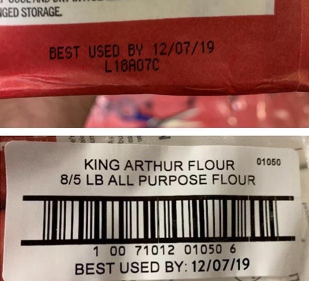 king arthur flour label recall 