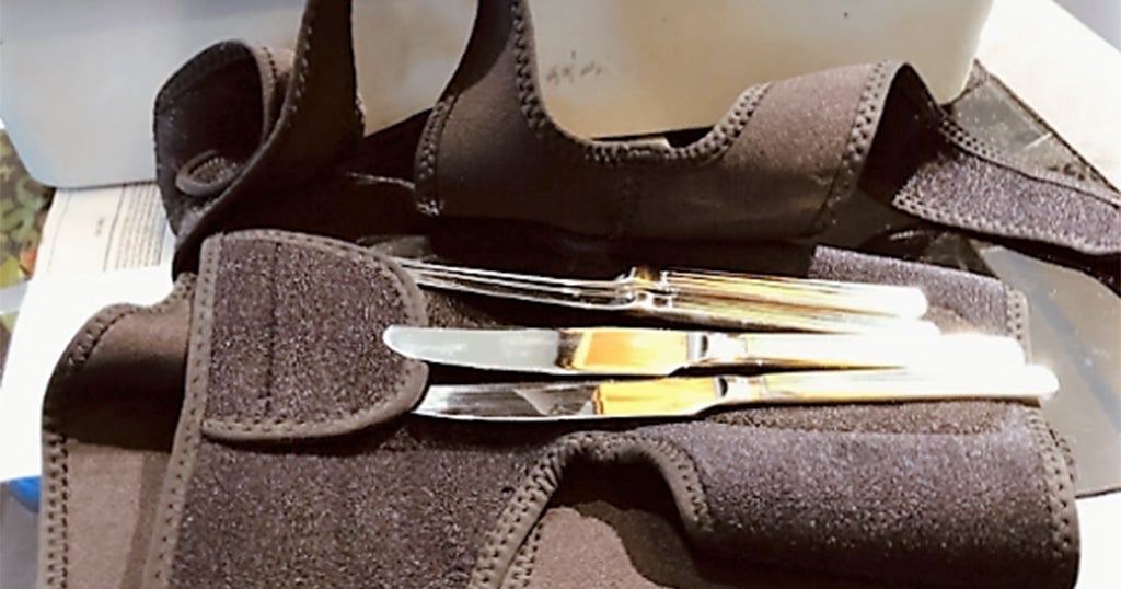'She Laughed' TSA Finds Knives Hidden Inside Woman's Knee Brace At
