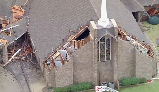 Highland Terrace Baptist Church damaged by storm in Greenville 