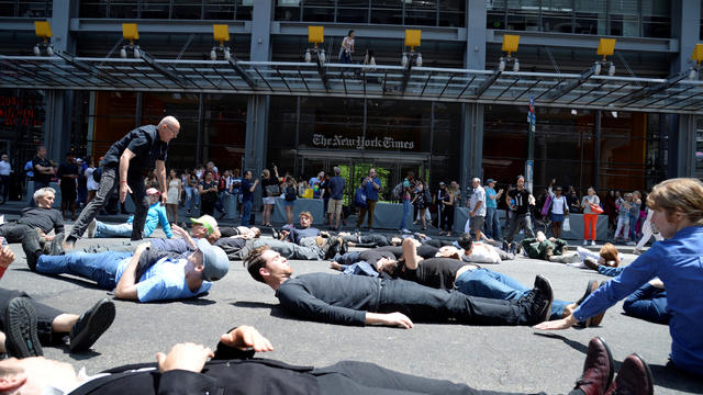 Climate Change protesters near Times Square 