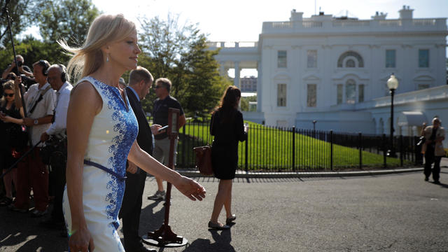 White House senior advisor Kellyanne Conway arrives at the White House in Washington, U.S. 