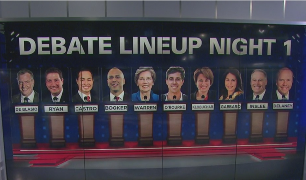 Democratic presidential candidates in first debate 