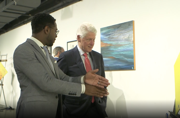 Former President Bill Clinton visited Byron Sanders 
