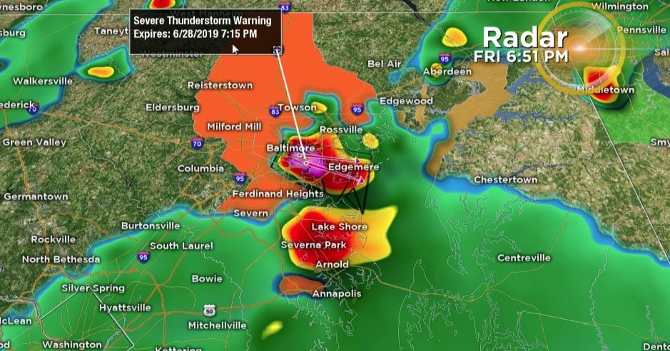Maryland Weather Severe Thunderstorm Warning Canceled For Baltimore