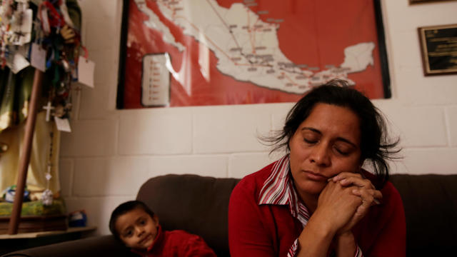 Honduran migrant Delmy Garcia, who is waiting for her court hearing for asylum seekers that returned to Mexico to await their legal proceedings under a new policy established by the U.S. government, is seen at a migrant shelter in Ciudad Juarez 