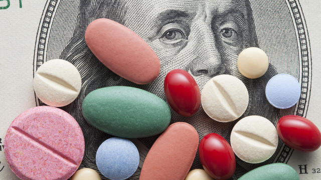 Cost of Healthcare. Pills on US dollars. 