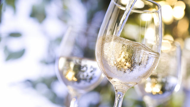 Wine being poured into glass 