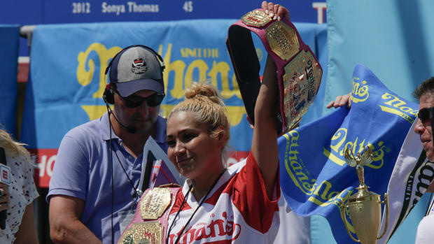 Professional Eaters Compete In Annual Nathan's Hot Dog Eating Contest 