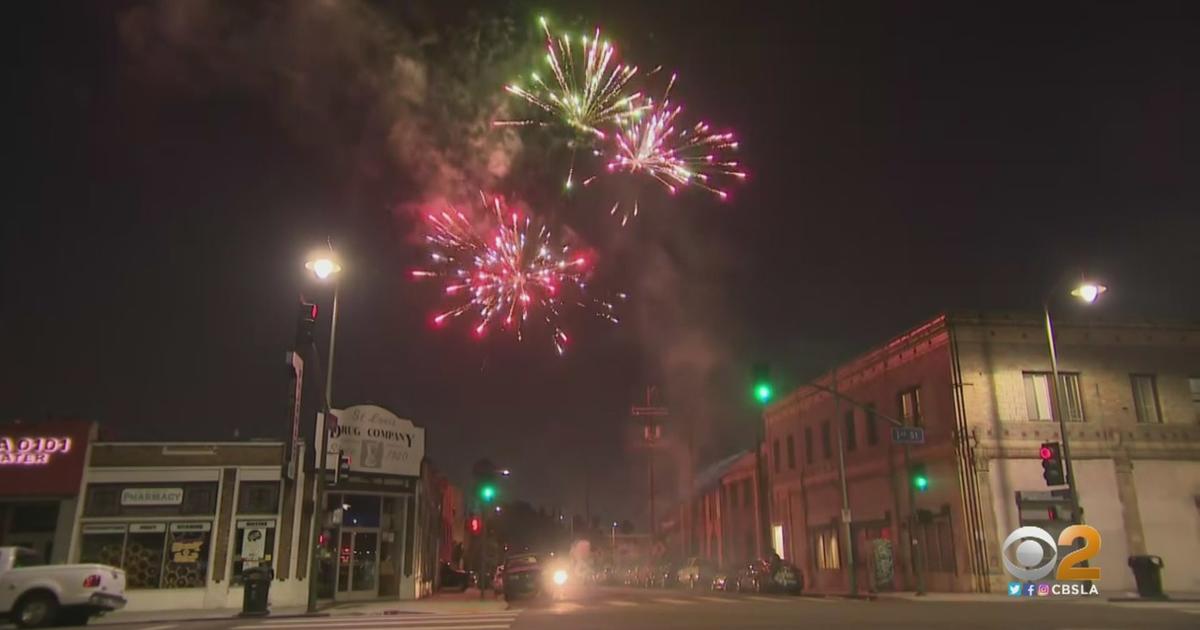 Illegal Fireworks Light Up Sky Over Boyle Heights In Neighborhood