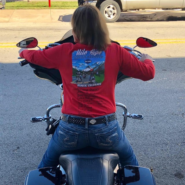 Susan Hull on Harley 