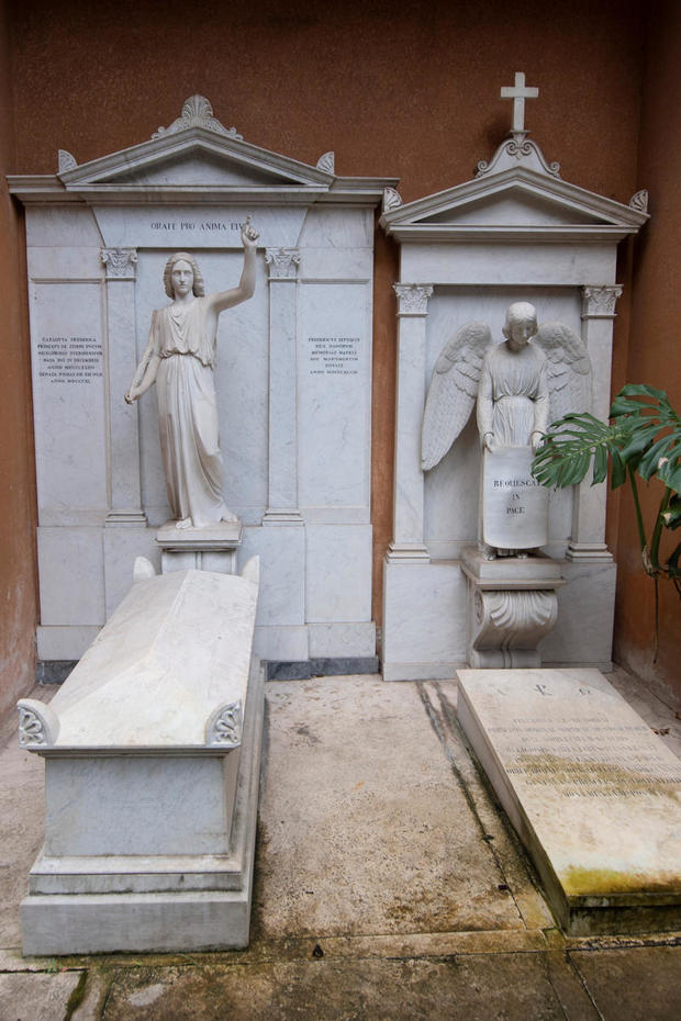 Tombs in a cemetery on the Vatican's grounds 