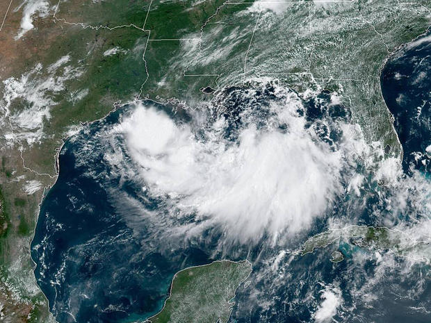 Tropical Storm Barry is seen in the Gulf of Mexico July 11, 2019, in a satellite image captured at 11:46 a.m. ET. 