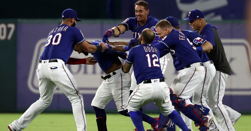 Rangers Recap: Rangers Rally From 4 Down To Beat Astros 9-8 On Santana ...