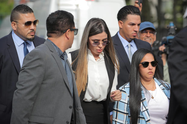 Emma Coronel Aispuro, the wife of Joaquin Guzman, the Mexican drug lord known as "El Chapo", arrives at the Brooklyn Federal Courthouse in New York 