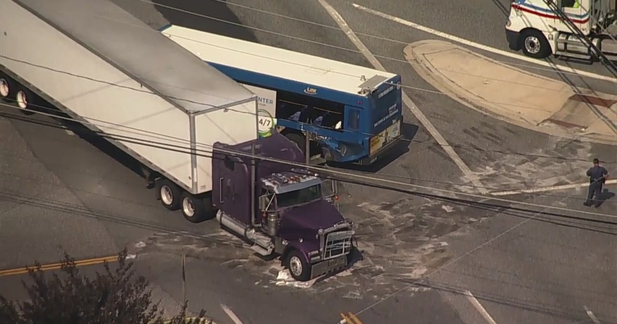Four Injured In Harford County TractorTrailer, Bus Crash CBS Baltimore