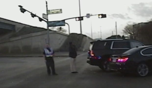 Frisco Police dash cam image from Ezekiel Elliott crash in 2017 