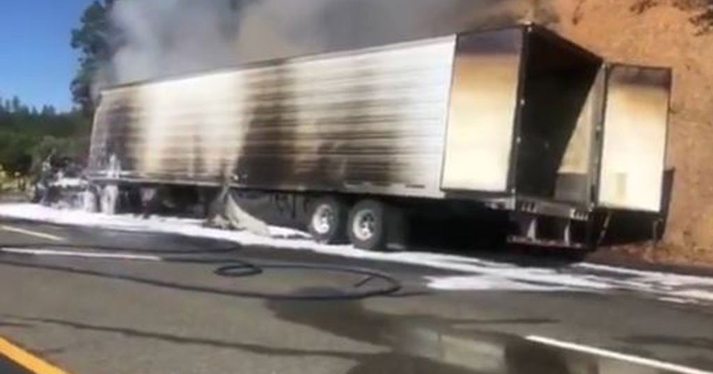 All EB Lanes Open On I-80 Near Colfax Reopens After Big Rig Fire - CBS ...