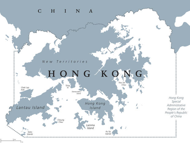 Hong Kong political map 