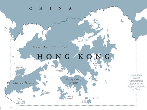 Hong Kong political map