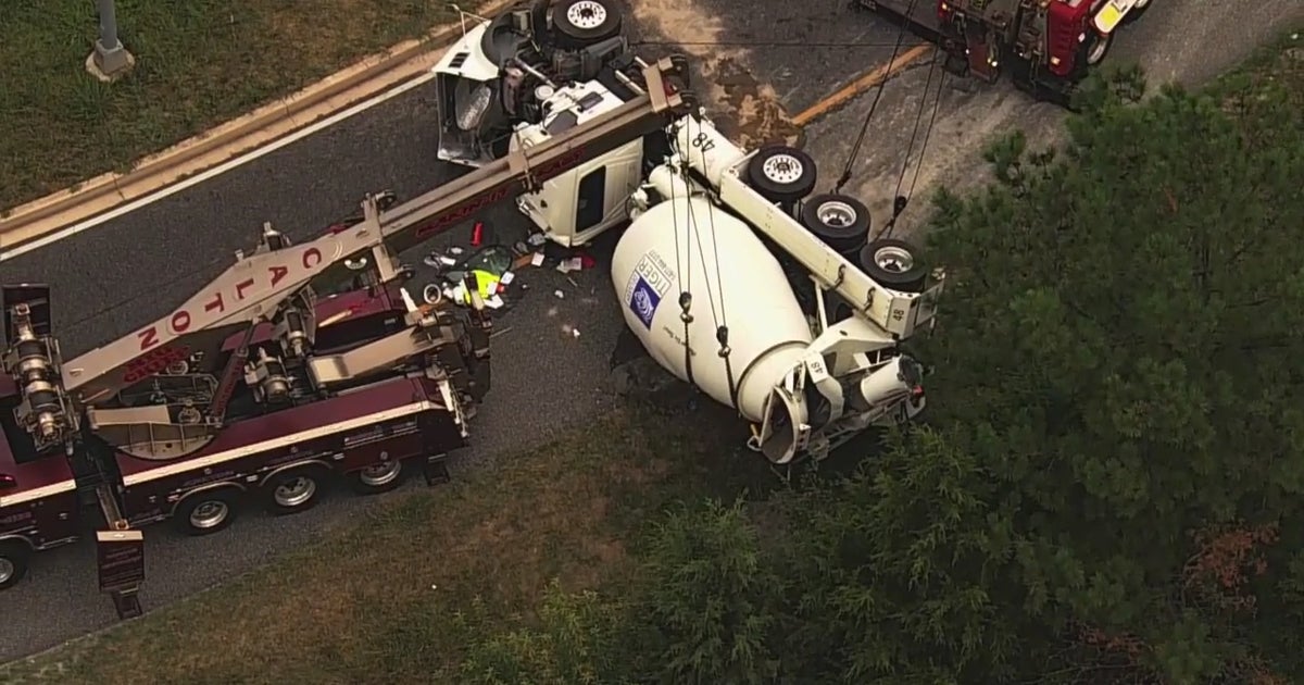 Cement Truck Overturns Shutting Down Ramp On I-95 North In Howard ...