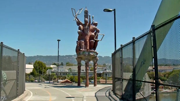 Big People Sculptures Over Interstate 80 at University Ave in Berkeley
