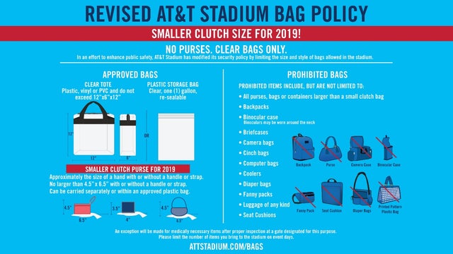 AT&amp;T Stadium bag policy 
