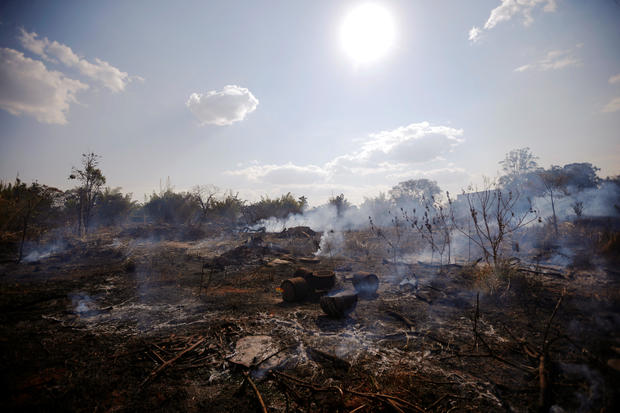 A view of the devastation caused by a fire during the dry season in Brasilia 
