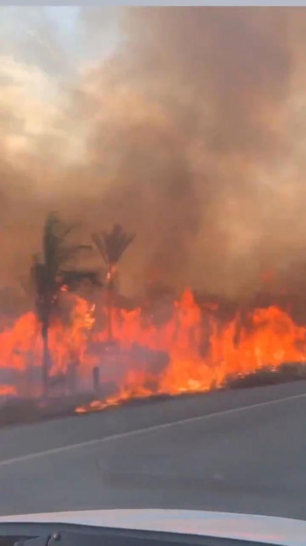 Social media video grab of fires along the BR364 highway in Guajara-Mirim, Rondonia, the northern Brazilian state near the amazon forest 