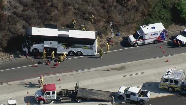 Charter Bus Involved In Multivehicle Wreck On 118 Freeway In Simi Valley 