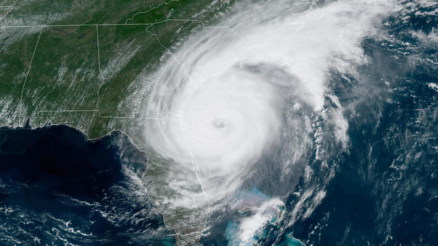 ​Hurricane Dorian churns off the East Coast in a satellite image captured at 2:11 p.m. ET on September 4, 2019. 