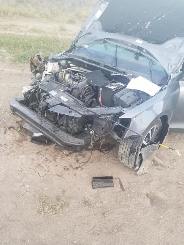 Car Hits Elk 1 (Saguache County Sheriff's Office FB) 