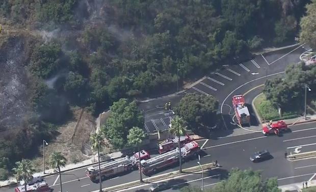 Firefighters Quickly Halt Brush Fire Threatening Homes In Pacific Palisades 