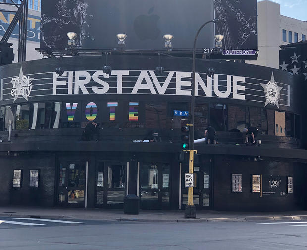 First Avenue's Rainbow "VOTE" Sign 