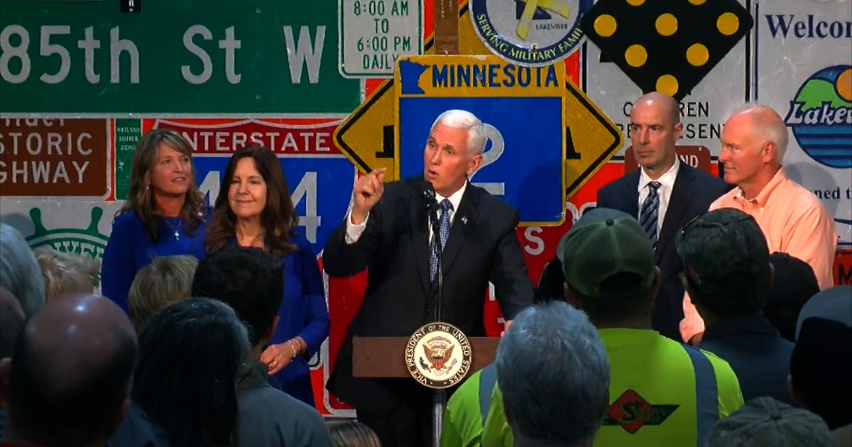 VP Mike Pence Visits Lakeville's Safety Signs Ahead Of Rally Appearance